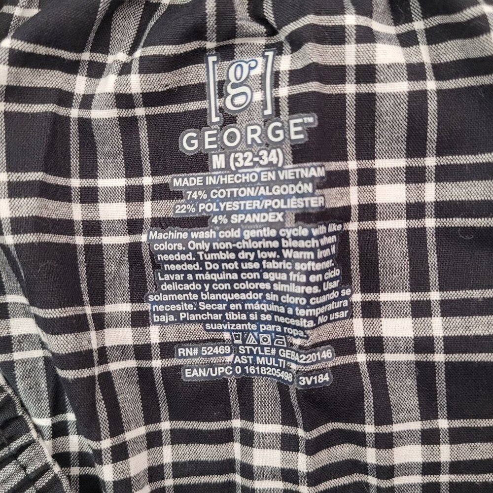 George Men's Woven Paid Boxer Shorts Tag Free Size Medium (32-34) 3-in Pack New - Picture 8 of 12